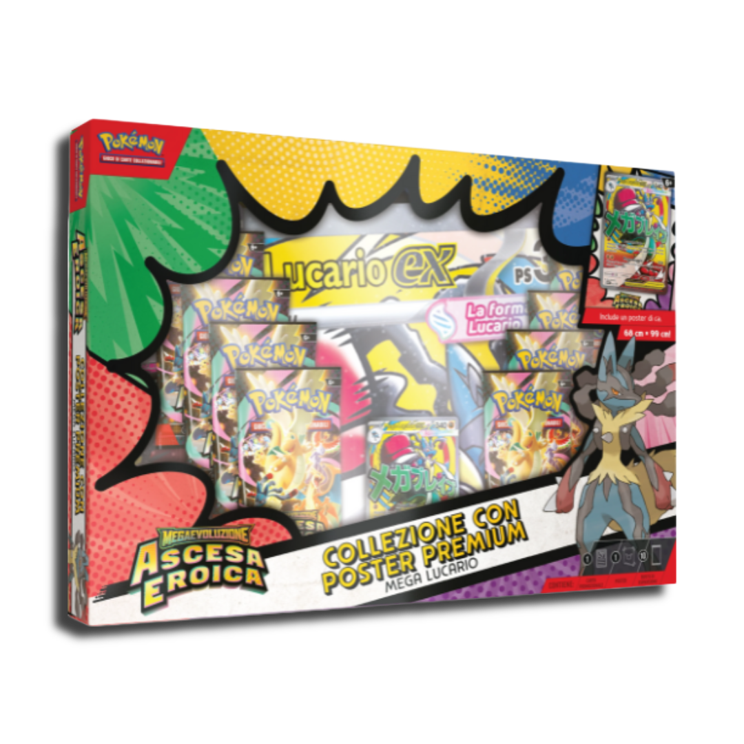 COLLEZIONE CON POSTER-MEGA LUCARIO EX-ASCESA EROICA