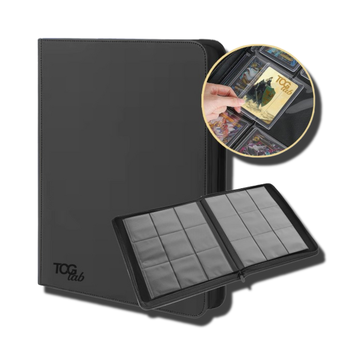 ALBUM ZIPPERED PER TOPLOADER-9 TASCHE-NERO